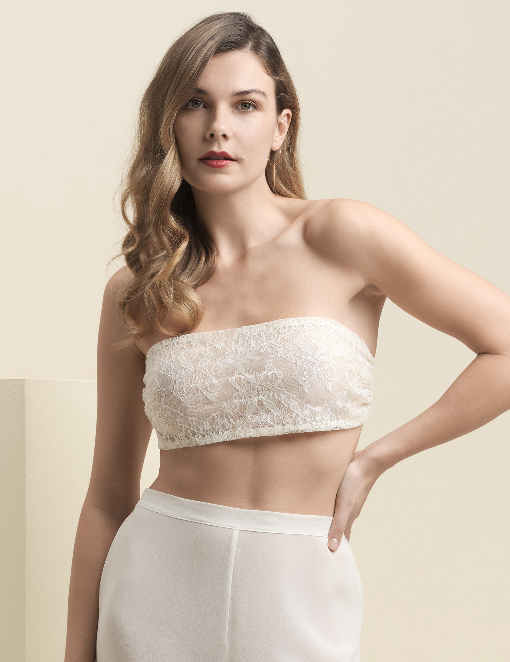 Bandeau Multifonction La Révolutionnaire blanc perle en dentelle et mousseline - Maison Ohr