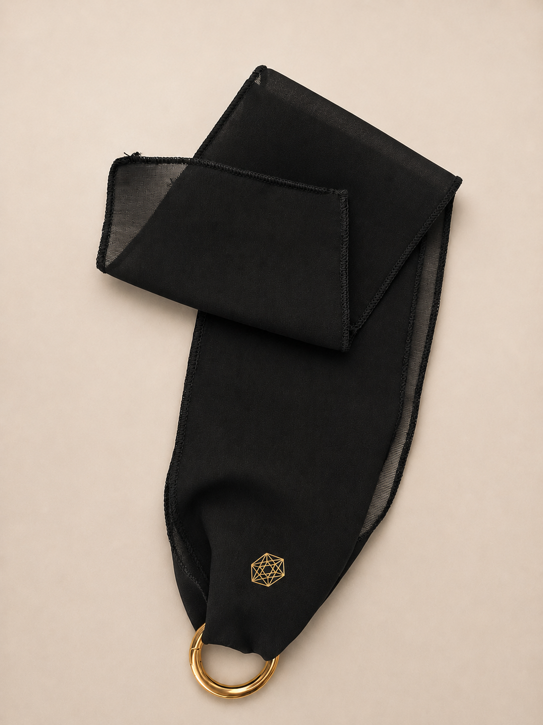Sacred Geometry Silk Bracelet Black — delicate silk with sacred geometry motif — Maison Ohr