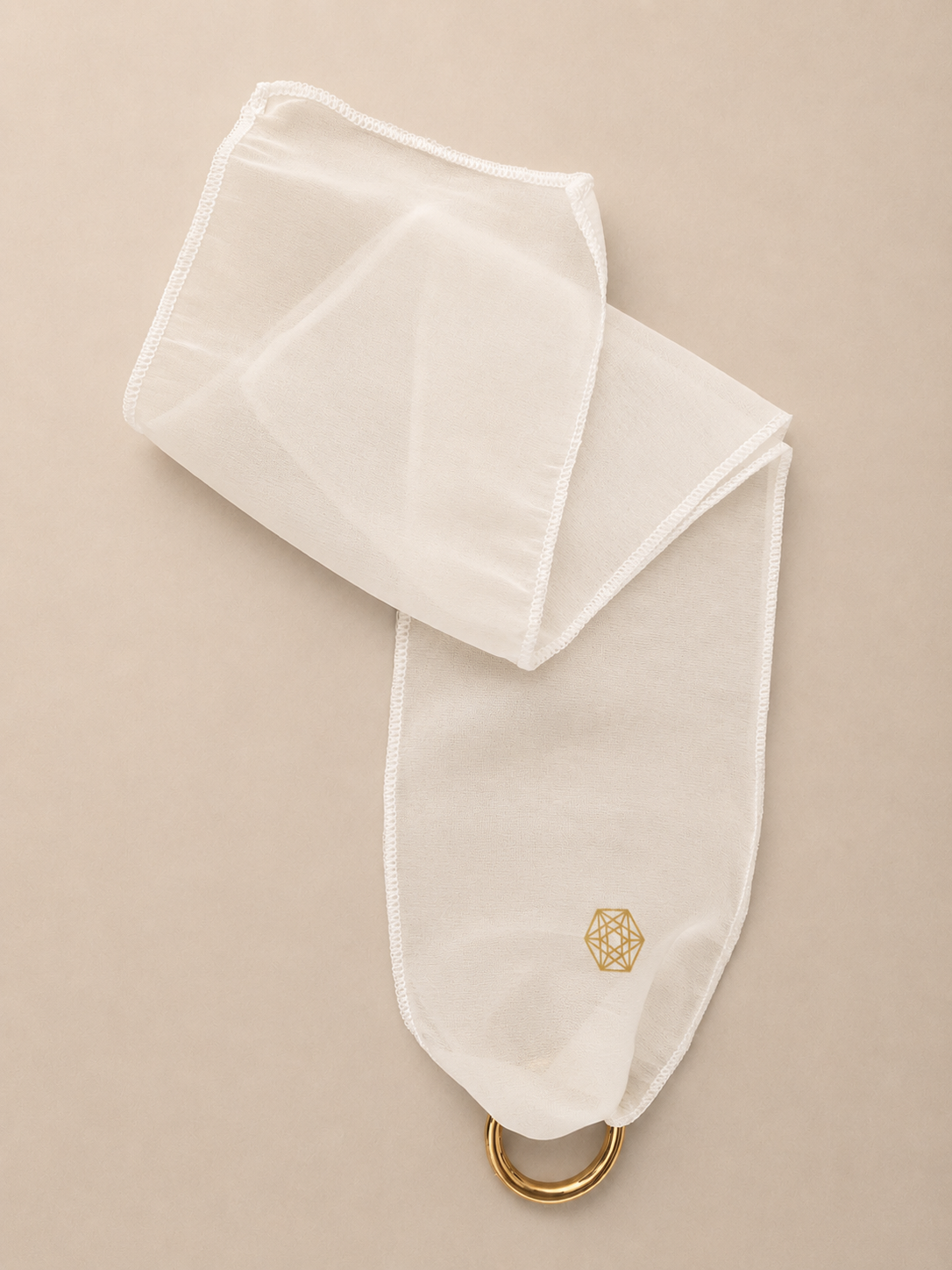 Sacred Geometry Silk Bracelet Pearl White — delicate silk with sacred geometry motif — Maison Ohr