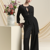 Kimono Ombre & Lumière Noir en crêpe de soie transparent Maison Ohr – Collection Genesis