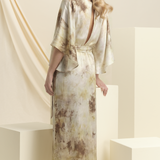 Robe fendue batik de soie vue dos – Maison Ohr